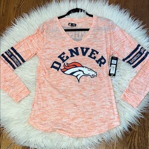 NWT NFL Denver Broncos Orange V-Neck Shirt